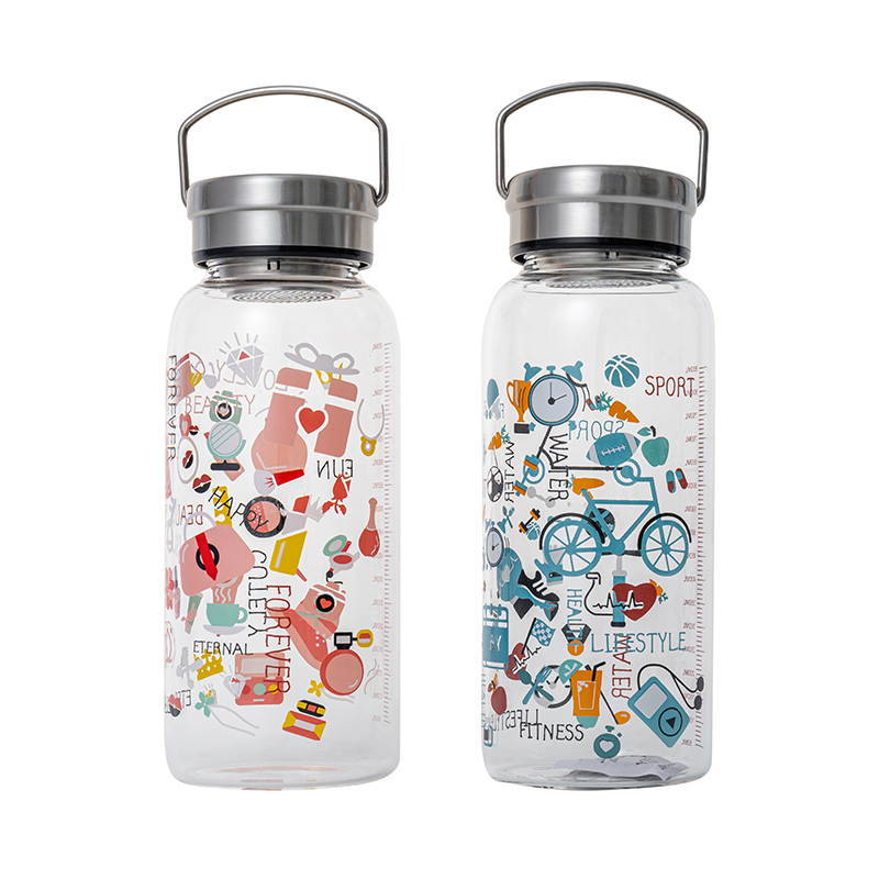 1000ml Flint Glass Water Bottles with Custom Printing