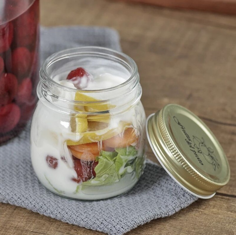 Hot Sale Glass Mason Jars with Letters Food Packaging Use