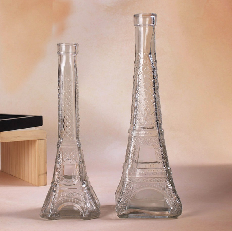 Glassware Eiffel Tower Design Beverage Packaging Drinking Bottles