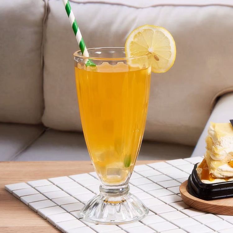 Durable High Quality 400ml Glass Milk Juice Cups For Restaurant